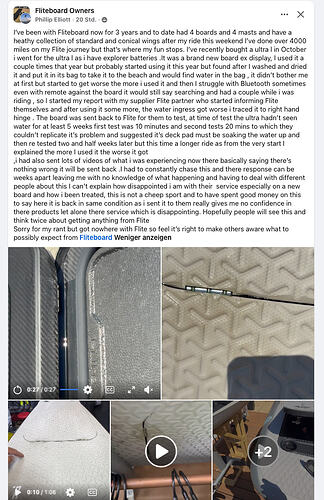 Fliteboard poor quality - bad support