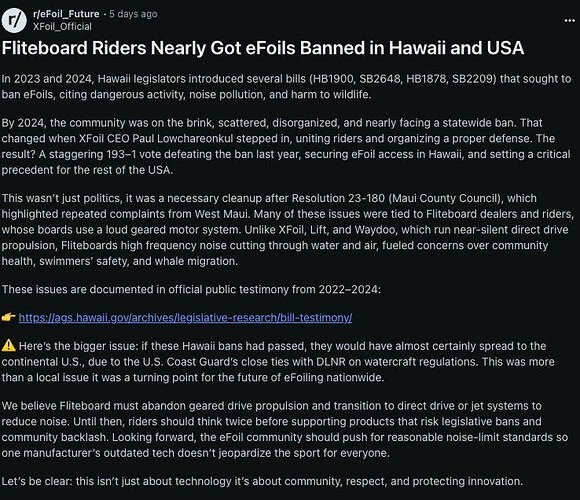 Fliteboard motor noise